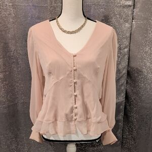 Nine West Blush Button-Down Blouse